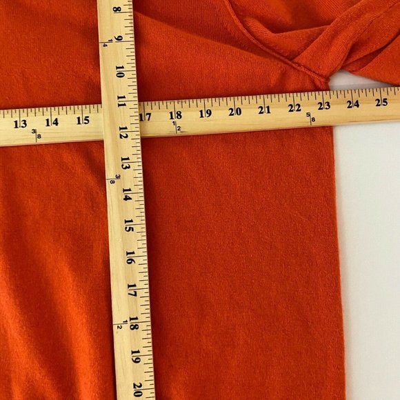 Banana Republic Sweater Cotton Cashmere Mock Neck 1/4 Button Orange Size XL - Picture 8 of 9